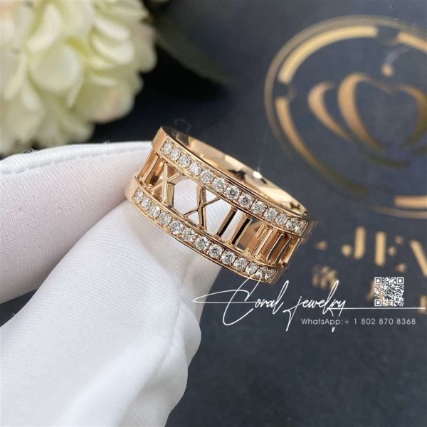 Tiffany & Co Atlas Open Diamond Ring 18 Carat Rose Gold (3)