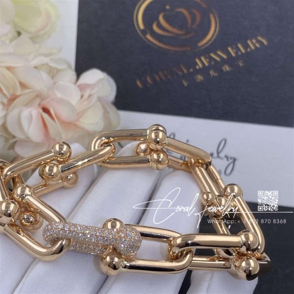 Tiffany Hardwear Link Bracelet In Rose Gold With Diamonds (1)