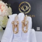 Tiffany Hardwear Link Earrings In 18k Rose Gold With Pavé Diamonds (1)