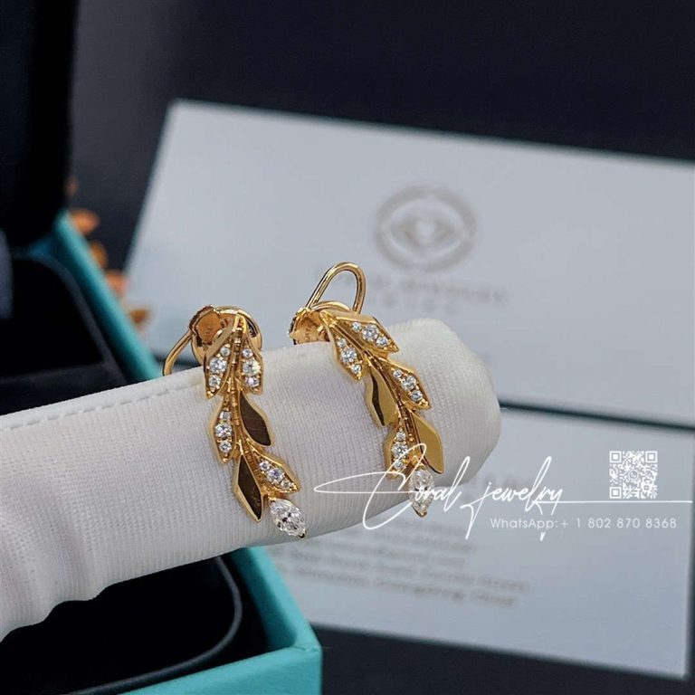 Tiffany Victoria® Vine Climber Earrings In Yellow Gold With Diamonds (27)