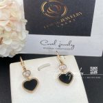 Chopard Happy Hearts Earrings, Ethical Rose Gold, Diamonds, Onyx 837482 5210 (10)