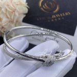 Tiffany Knot Double Row Hinged Bangle In White Gold With Diamonds (9)