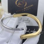 Tiffany Lock Bangle In Yellow And White Gold With Half Pavé Diamonds (8)