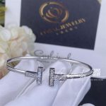 Tiffany T Diamond Wire Bracelet In 18k White Gold (6)