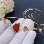 Chopard Happy Hearts Rose Gold Red Stone Diamond Bangle 857482 5702 (3)