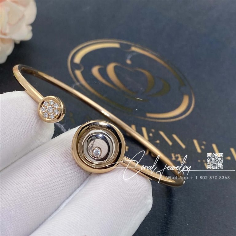 Chopard Happy Spirit Bangle, Ethical Rose Gold, Ethical White Gold, Diamonds @858230 9001 (1)