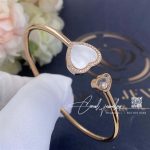 Chopard Rose Gold, Diamond And Mother Of Pearl Happy Hearts Bangle 85a074 5302 (3)