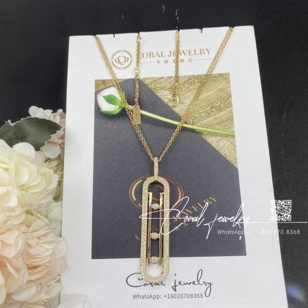 Messika Move 10th Anniversary Long Lenght Necklace Yellow Gold Diamond Necklace 07228 Yg (13)