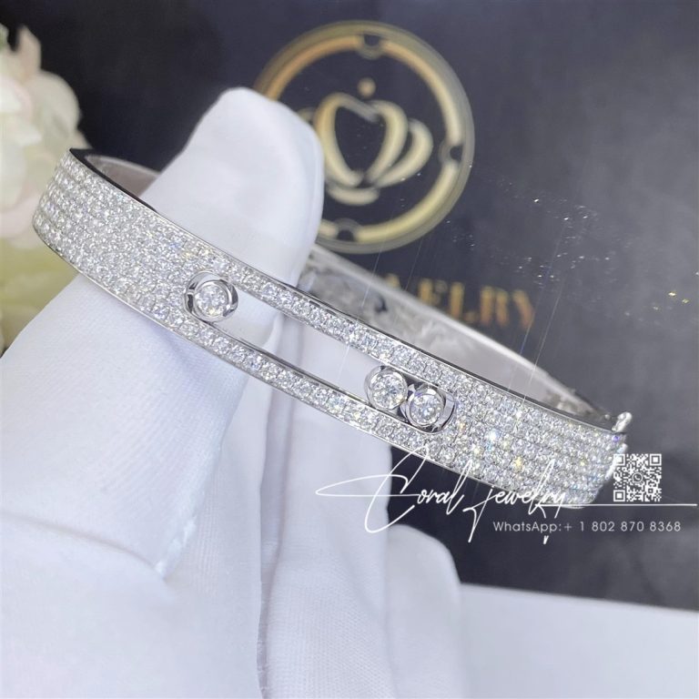 Messika Move Joaillerie Pavé Bangle White Gold Diamond Bracelet 04699 Wg (4)