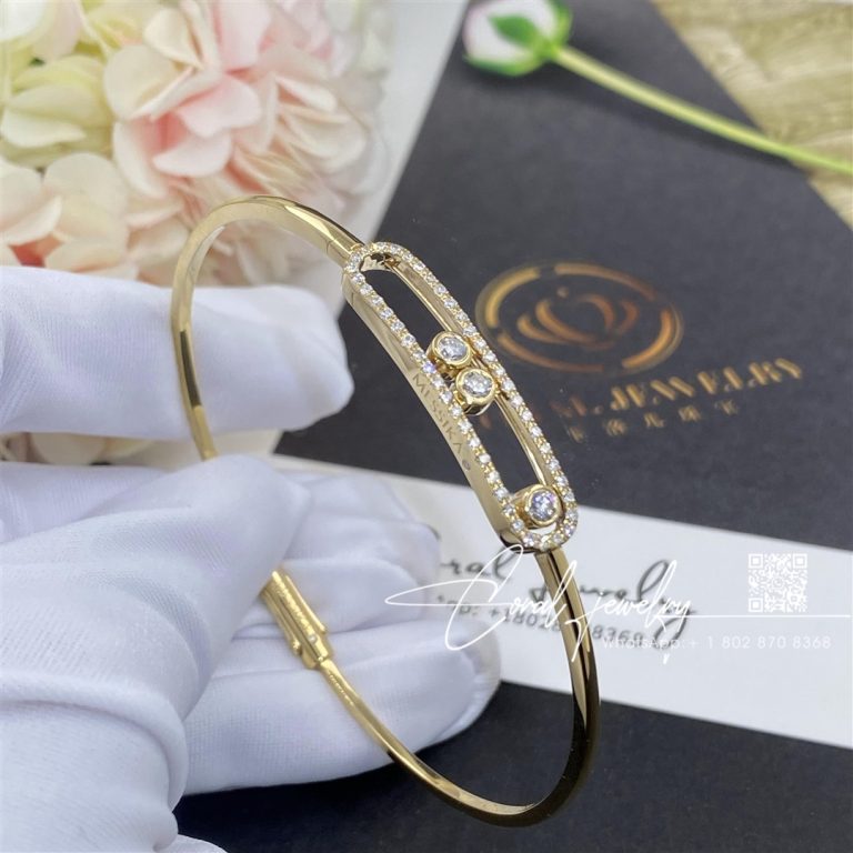 Messika Move Pavé Thin Yellow Gold Diamond Bracelet 05032 Yg (2)