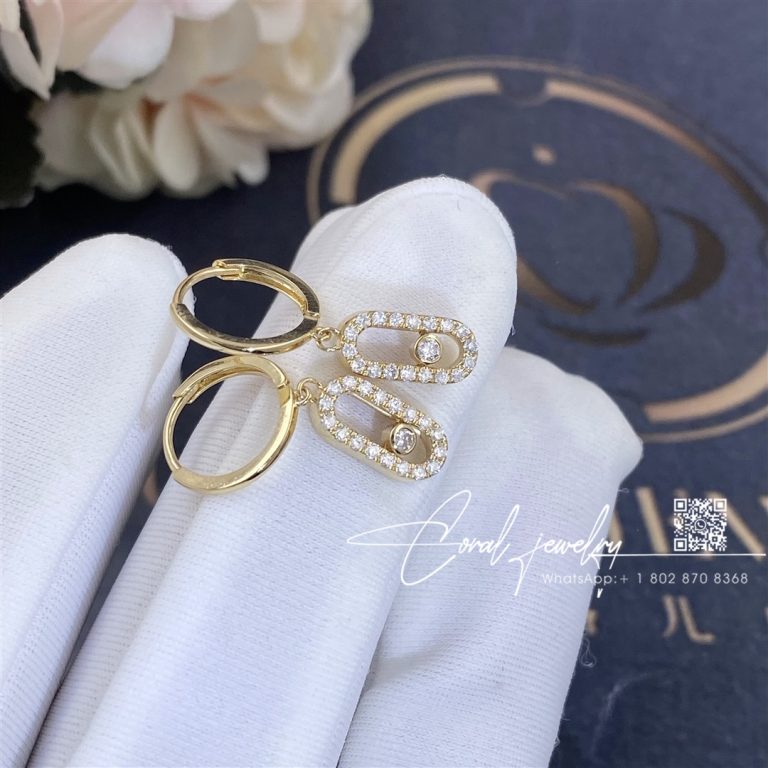 Messika Move Uno Hoop Earrings Yellow Gold Diamond Earrings 12037 Yg (2)