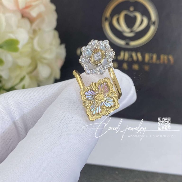 Buccellati Opera Tulle Ring In Yellow And White Gold Set With Mother Of Pearl (2)