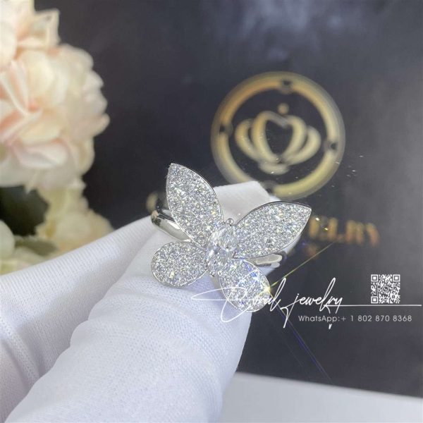 Graff Pavé Butterfly Diamond Ring White Gold (1)