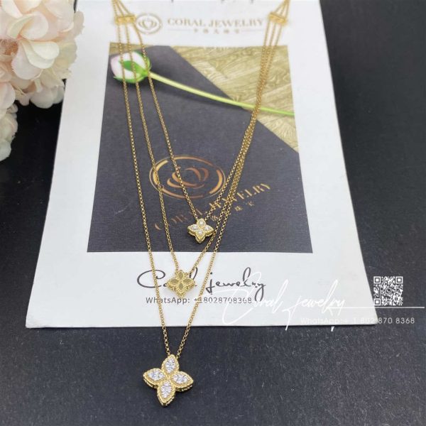 Roberto Coin Princess Flower 3 Drop Diamond Necklace (11)