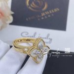 Roberto Coin Princess Flower Ring Yellow Gold Diamonds & Mop – 2cm (9)