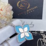 Roberto Coin White Gold Diamond & Turquoise Princess Flower Pendant – 3 (9)