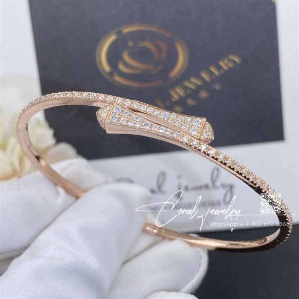 Marli Cleo Full Diamond Slim Slip On Bracelet In Rose Gold Cleo B10 (6)