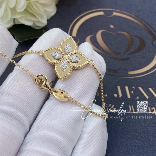 Roberto Coin Princess Flower Bracelet With Yellow Gold And Diamonds (5)