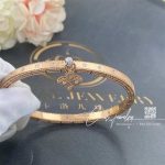 Roberto Coin Venetian Princess Small Flower Charm Bangle In Rose Gold With Diamonds (4)