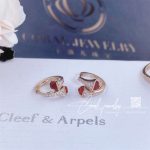 Marli Cleo Diamond Huggie Earrings In Rose Gold Carnelian (2)