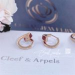 Marli Cleo Diamond Huggie Earrings In Rose Gold Carnelian (3)