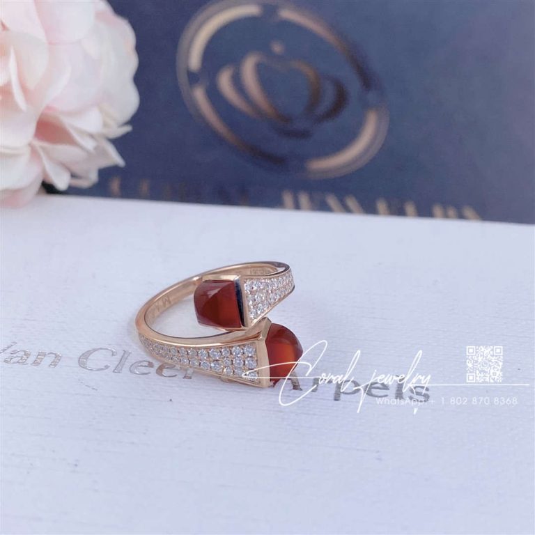 Marli Cleo Diamond Midi Ring In Rose Gold Black Carnelian Cleo R47 (3)