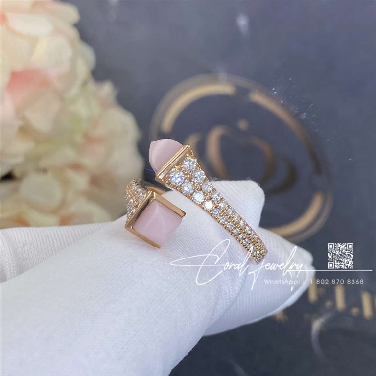 Marli Cleo Diamond Slim Ring In Rose Gold Pink Quartzite Cleo R1 (1)