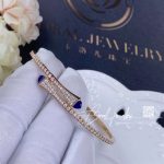 Marli Cleo Diamond Slim Slip On Bracelet In Rose Gold Lapis Lazuli Cleo B1 (4)