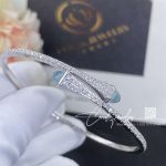 Marli Cleo Diamond Slim Slip On Bracelet In White Gold Sea Blue Chalcedony Cleo B1 (8)