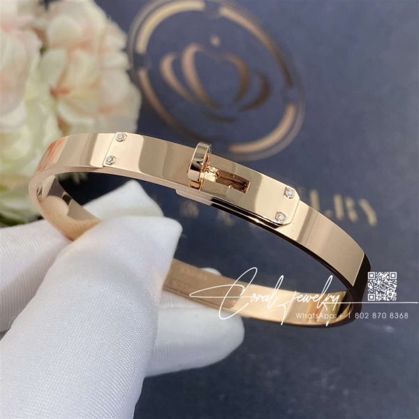 Hermès Kelly Bracelet In Rose Gold Set With Diamonds H214456b (7)