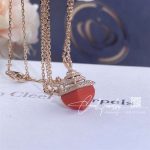 Marli Cleo Mini Rev Diamond Pendant In Rose Gold Set With Red Coral Cleo N37 (3)