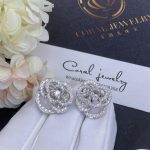 Chanel Fil De Camélia Earrings 18k White Gold, Diamonds J2672 (7)