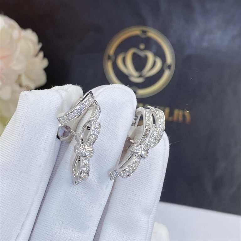 Chanel Ruban Earrings 18k White Gold, Diamonds J11143 (2)