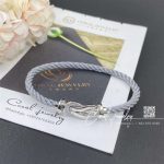 Fred Chance Infinie Bracelet 18k White Gold And Diamonds Large Model Gray Cable (9)