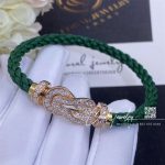 Fred Chance Infinie Bracelet Pink Gold Large Model Diamonds Green Cable (4)