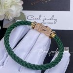 Fred Chance Infinie Bracelet Pink Gold Large Model Diamonds Green Cable (5)