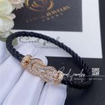 Fred Chance Infinie Bracelet Pink Gold Large Model Diamonds Navy Black Cable (4)