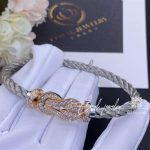 Fred Chance Infinie Bracelet Pink Gold Large Model Diamonds Steel Cable (4)