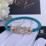 Fred Chance Infinie Bracelet Pink Gold Large Model Diamonds Turquoise Cable (4)