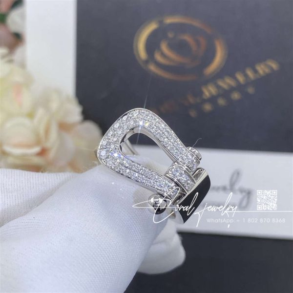 Fred Force 10 Ring Large Model 18k White Gold And Diamonds 4b0352 (1)