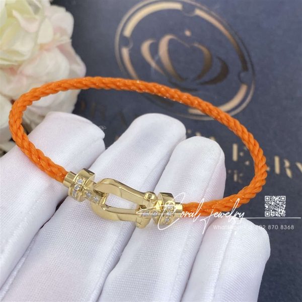 Fred Force 10 Bracelet 18k Pink Gold And Diamonds Medium Model Orange Cable (2)