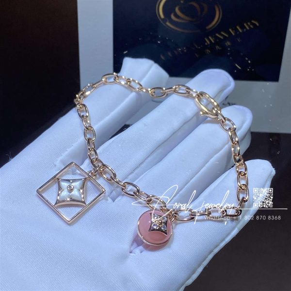 Louis Vuitton B Blossom Bracelet, Pink Gold, White Gold, Pink Opal, White Mother Of Pearl And Diamonds Q95756 (2)