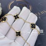 Louis Vuitton Color Blossom Bb Multi Motif Bracelet, Yellow Gold, Onyx And Diamonds Q05024 (2)