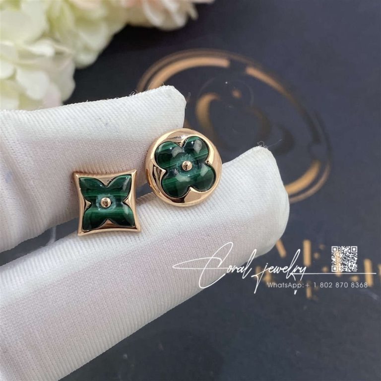 Louis Vuitton Color Blossom Bb Star Ear Stud, Pink Gold And Malachite Q96672 (2)