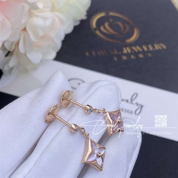 Louis Vuitton Color Blossom Bb Star Ear Studs, Pink Gold, Pink Mother Of Pearl And Diamonds Q96667 (3)