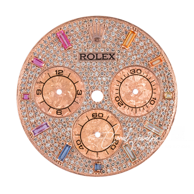 Custom Diamond Pavedrainbow Dial For Rolex Daytona