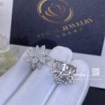 Van Cleef & Arpels Lotus Earrings, Small Model White Gold, Diamond Vcaro96b00 (2)