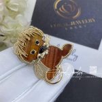 Van Cleef & Arpels Lucky Animals Lion Clip Yellow Gold, Onyx, Tiger Eye Vcarp2aq00 (7)