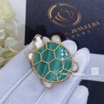 Van Cleef & Arpels Lucky Animals Turtle Clip Yellow Gold, Malachite, Mother Of Pearl, Onyx Vcarp5lk00 (2)