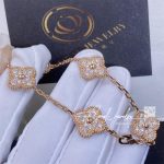 Van Cleef & Arpels Vintage Alhambra Bracelet, 5 Motifs Rose Gold, Diamond (3)